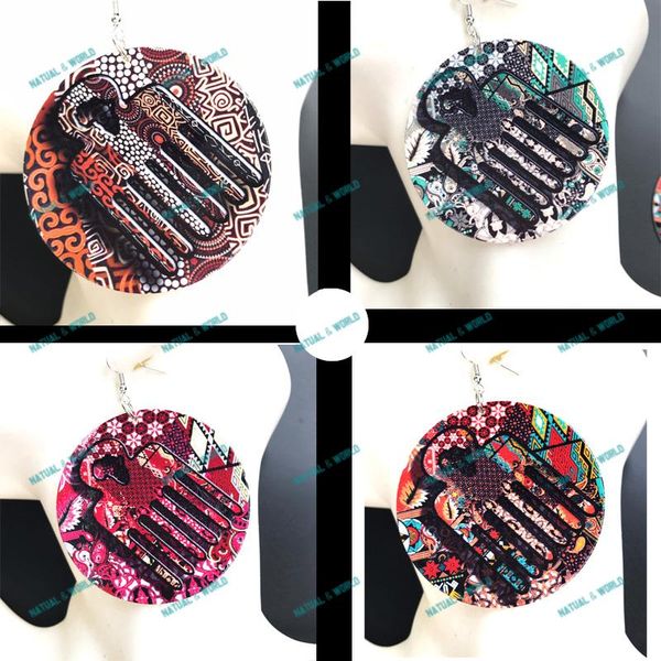 

hoop & huggie arrive round printing comb wooden earring jewelry for women 2021, Golden;silver