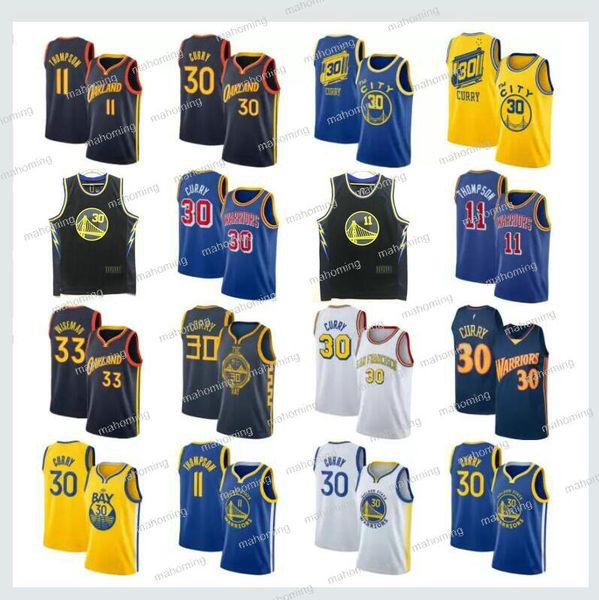 

stephen 30 curry city basketball jersey city 3 poole klay 11 wiggins thompson draymond 23 green black sports shirt jerseys, Black;red