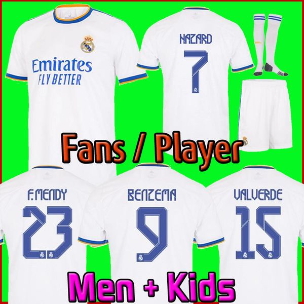 

REAL MADRID jerseys 21 22 soccer football shirts ALABA HAZARD BENZEMA ASENSIO MODRIC MARCELO camiseta men + kids kit 2021 2022 uniforms fourth, 20/21 home men