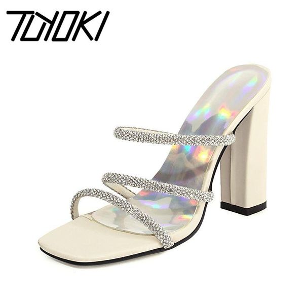 

sandals tuyoki size 34-43 women thick heel open toe high fashion summer shoes footwear, Black