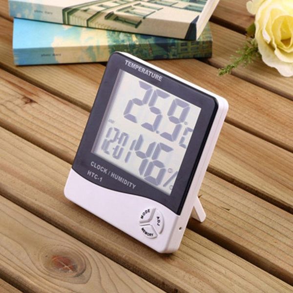 

desk & table clocks creative large screen household temperature and humidity meter high precision indoor with electronic alarm c