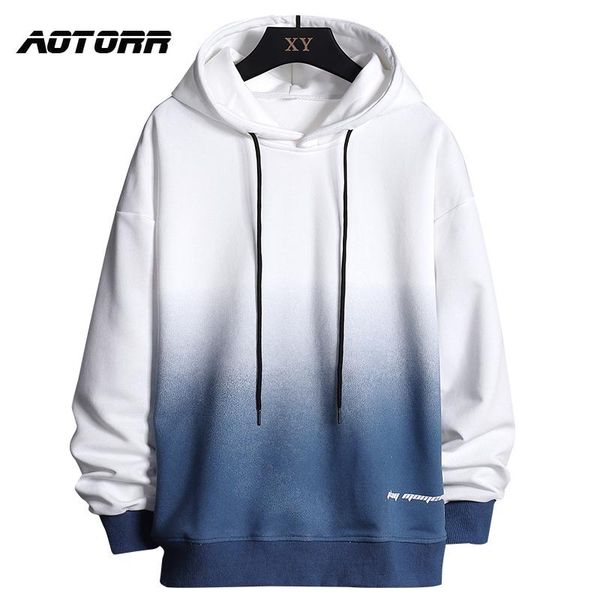 

men's hoodies & sweatshirts gradient color men 2021 long sleeve hip hop streetwear male pullover sportswear hoody sweatshirt clothes, Black