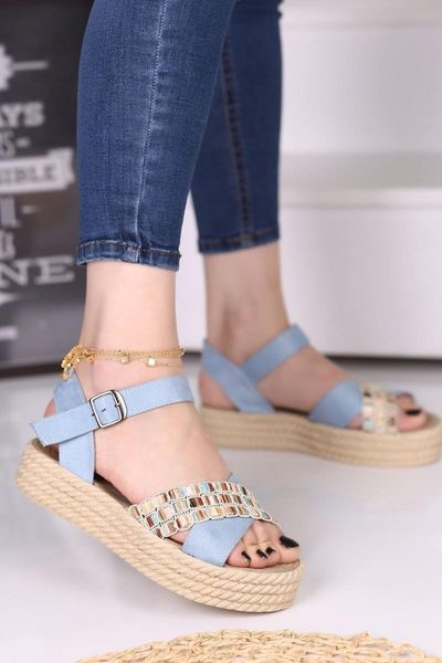 

sandals saee bebe blue embroidered, Black
