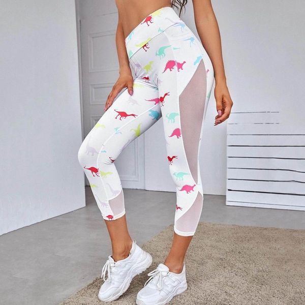 

racing pants women mesh patchwork sport fitness crop leggings high waist tights print sports wear for gym push up yoga #py, Black;blue