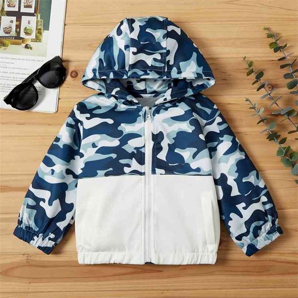 

baby / toddler boy camouflage hooded jacket 210528, Blue;gray