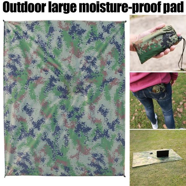 

outdoor pads camouflage camping mat portable reusable multi-function sand beach blanket picnic rain shelter folding waterproof moisture