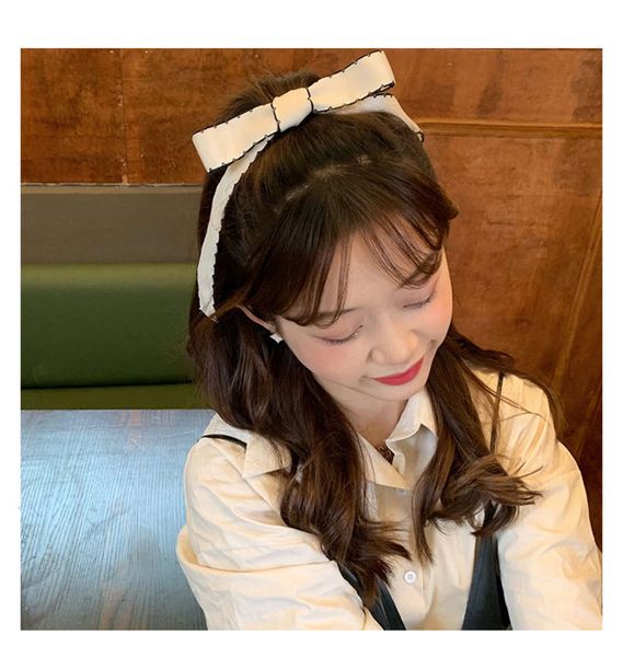 

style small fresh ribbon hoop fairy pressure girl ornament, Black;brown