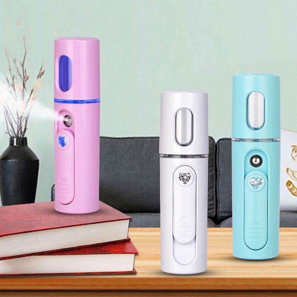 

portable handy facial steamer nano mister face cold spray bottle mist sprayer skin moisture meter power bank usb rechargeable