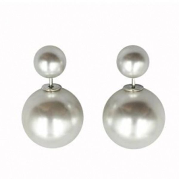 

double sided pearl earrings temperament simple size