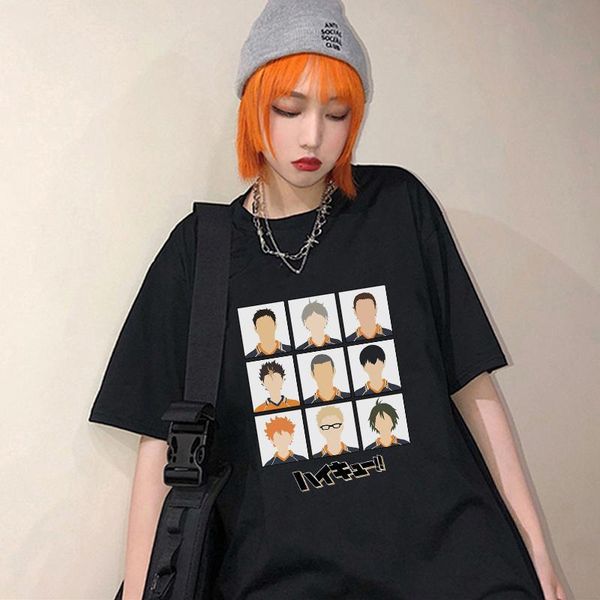 

women's t-shirt japanese harajuku haikyuu anime clothes t shirt for women kawaii vintage summer t-shirts hip hop y2k tees female, White