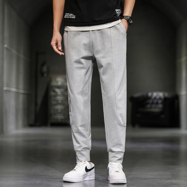 

men's pants korean fashion mens sweatpants joggers men jogging brown pant chine se streetwear jogger, Black