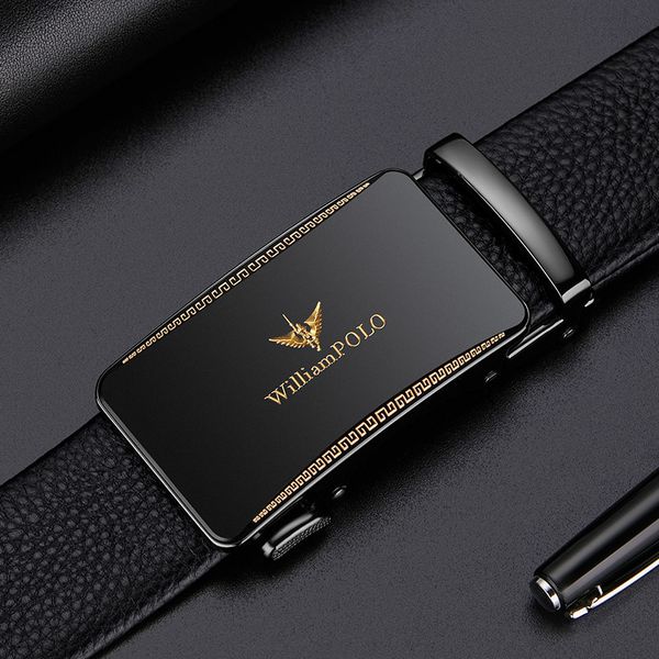 

luxury brand belt men's leather trend automatic buckle trouser belt leisure high-end luxury waist summer, Black;brown