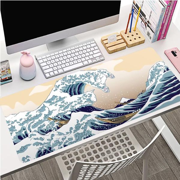 

mouse pads & wrist rests art table black large pad anime computer desk gaming accessories kat great wave deskmat mousepad gamer carpet drop