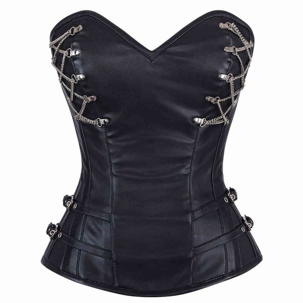 

waist tummy shaper gothic zipper leather steel bone court body shaping cloth