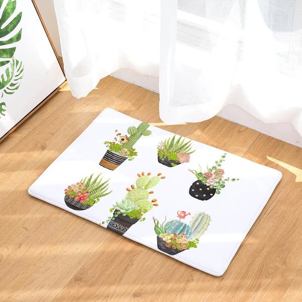 

carpets nordic ins style printed door mat green plant cartoon carpet bedroom bed covered with blanket