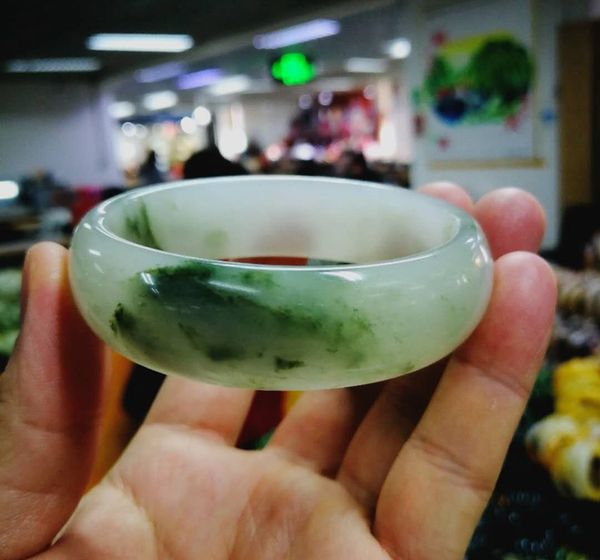

natural green jade bracelet bangle women real gold hetian green jade bangles jade jewelry jadeite jewelry, Black