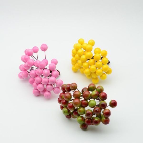 

20pcs/40head mini pe small fruit foam pompon christmas wreath decoration for home wedding diy new year gifts artificial jllcql