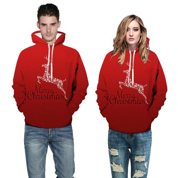 

women's hoodies & sweatshirts 2021 women european and american style red long-sleeved hoodie christmas letter deer print couple y8, Black