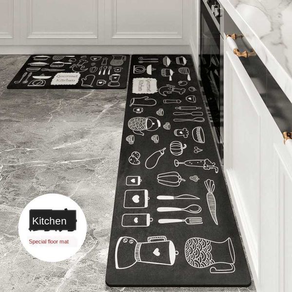 

carpets kitchen mat cartoon home decoration floor hallway doormat non-slip waterproof oilproof long leather pvc carpet
