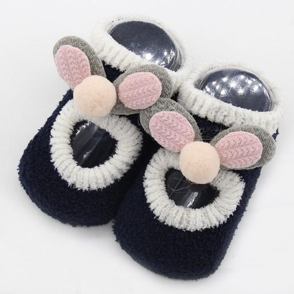 

spring autumn winter baby girls boys kids cute cartoon socks infants thick coral fleece keep warm flooring, Pink;yellow