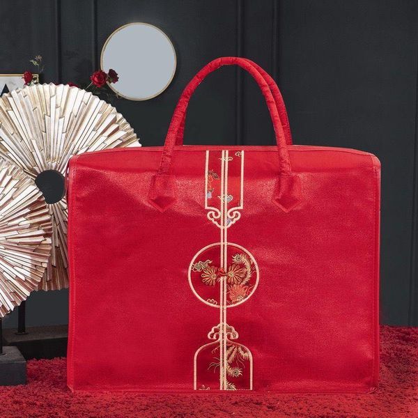 

gift wrap wedding four-piece bag portable thickened cloth oversized festive air conditioner summer quilt cotton buggy