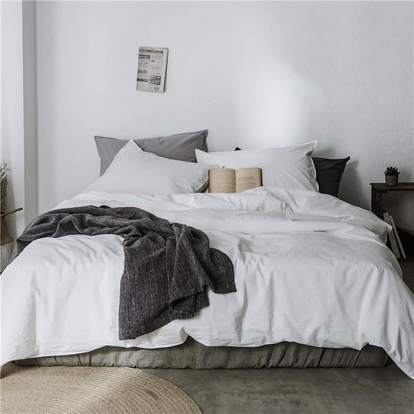 

4pcs washed cotton luxury bedding sets/bedclothes king  size duvet cover bed sheet linens set pillowcases