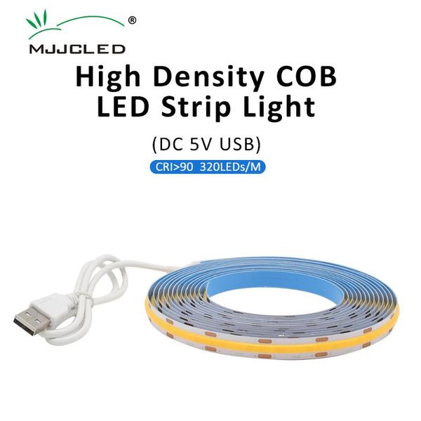 

strips cob led strip usb dc 5v 10mm pcb 320leds/m 1m 1.5m 2m 2.5m 3m high density cw ww nw fcob linear lighting for room decration