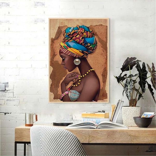 

unframed nordic home decoration canvas painting african woman art poster