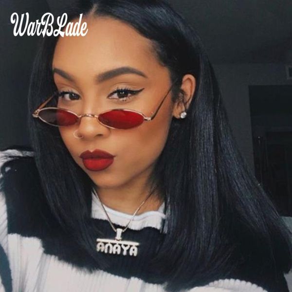 

small oval sunglasses women vintage metal frame glasses fashion size red yellow clear lens sun 2021 uv400, White;black