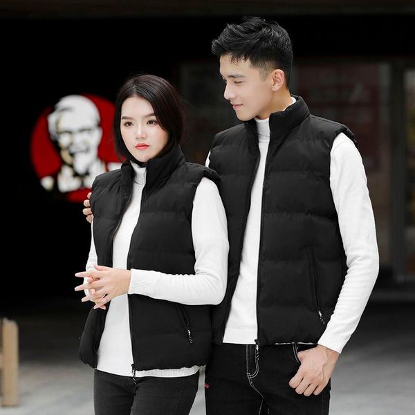 

couples thicken waistcoat mens vest fashion spring warm soft vest casual jacket men's cotton men's jacket sleeveless, Black;white