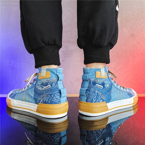 2021 Designer de tênis para homens luz profunda moda azul moda mens treinadores de alta qualidade esportes ao ar livre sneakers tamanho 39-44 qy