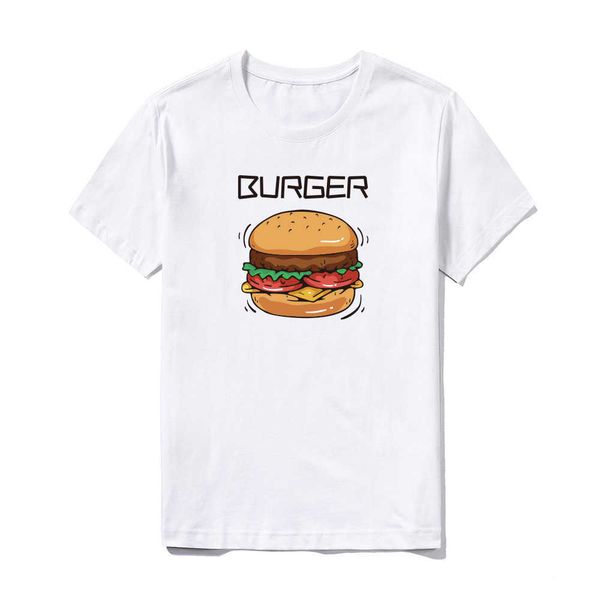 

summer cotton t shirts men hamburger o neck multicolor solid men clothing casual shirt men streetwear cool shirts 210603, White;black