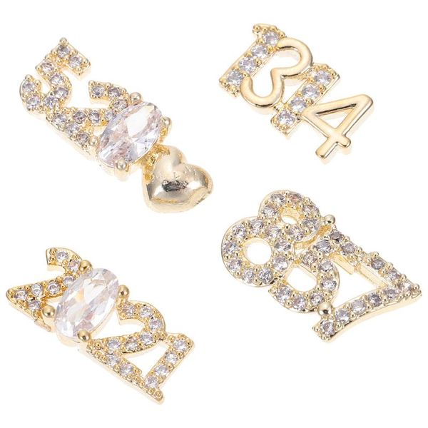 

nail drill & accessories 4pcs fashionable art decorations zircon studs diy manicure charms