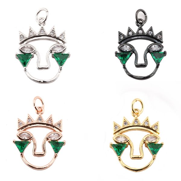 

charm charms for jewelry making supplies totem avatar head diy earring bracelet necklace metal copper cz zircon accessories, Bronze;silver