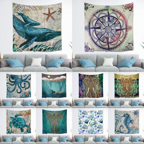 

tapestries retro sea animal style living room bedroom wall hanging tapestry beautiful home blanket decorative print art design