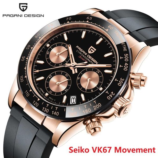 

wristwatches pagani design brand men quartz watches fashion luxury business sport chronograph relogio masculino, Slivery;brown