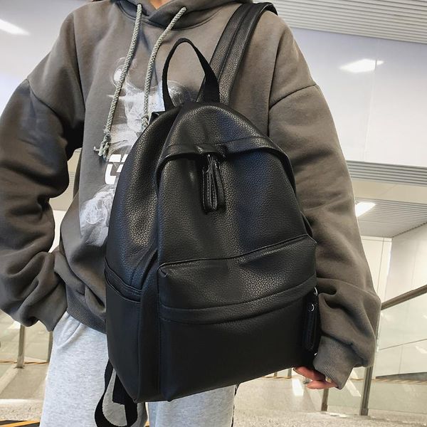 

backpack classic casual women's leather for teenager girls school backpacks women lapbag