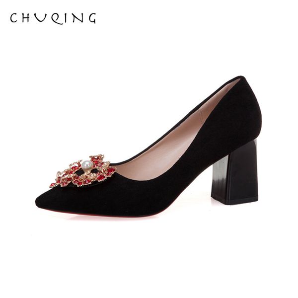 

2021 chuqing new fashion women's wedding shoes classic banquet high heels 8ich, Black