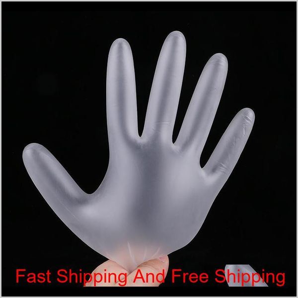 

100pcs/lot disposable transparent gloves pvc oil-proof headgear household universal cleaning gloves environment qylyof my_home2010