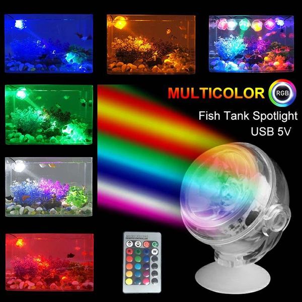 

aquariums lighting 1pc waterproof led aquarium light 1w round shaped fish tank decoration mini usb colorful spotlight lamp submersible