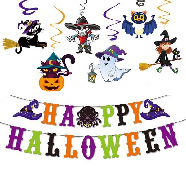 

halloween party decorative letter pull flag