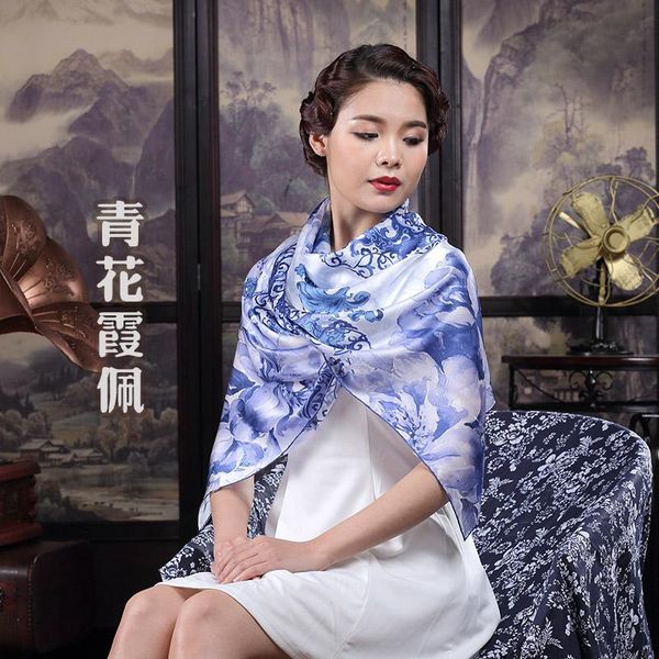 

hangzhou silk silk scarves scarves, Blue;gray