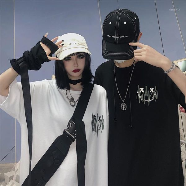 

women's t-shirt 2021 summer korean version ins love embroidery blue short-sleeved loose t, White