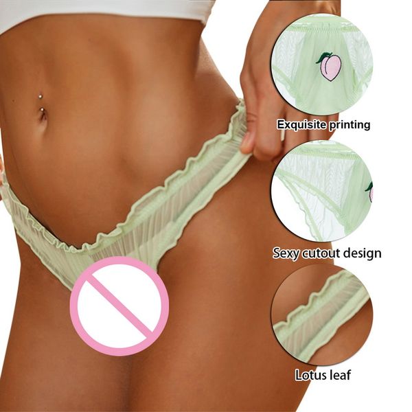 

women sexyy lace underwear ruffle panties japanese lolita style transparent seersucker lingerie fruit embroidery briefs