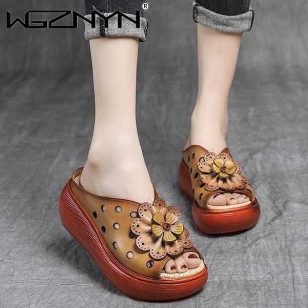 

slippers brand designer wedge heel ladies slides high mix color colorful women retro sandals shoes slipper, Black