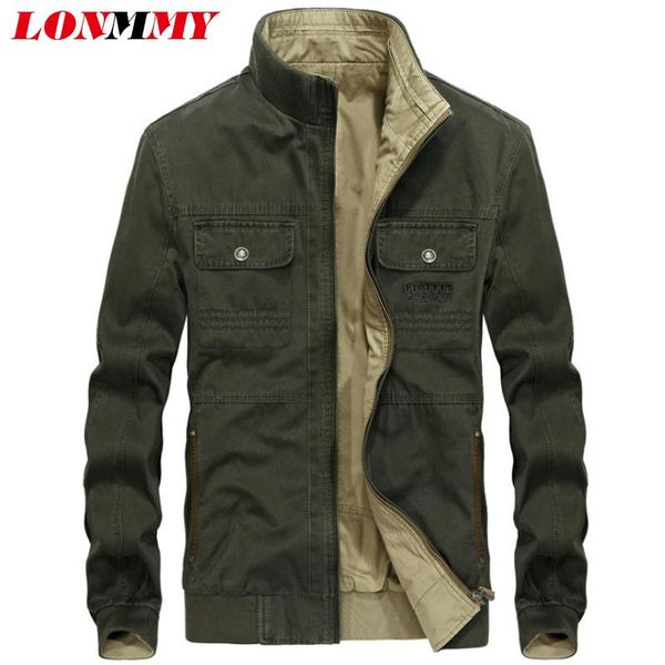 

men's jackets lonmmy military jacket men cotton double-sided wear clothing outerwear coats streetwear windbreaker army green, Black;brown