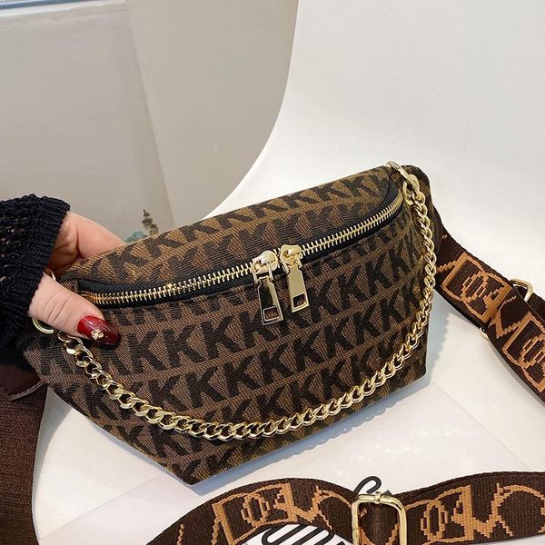 

women's fashion waist packs canvas fanny pack stamped letters zipper phone sachet belt pouch classic designer shoulder bags