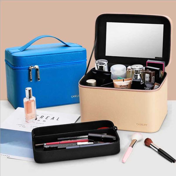 

cosmetic bags & cases female waterproof profession makeup case fashion beautician cosmetics organizer storage box suitcase for women make up