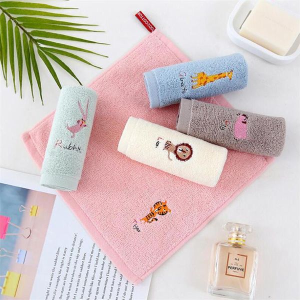 

towel 100% cotton baby 25*25cm animals embroidery kids children toddler face handkerchief