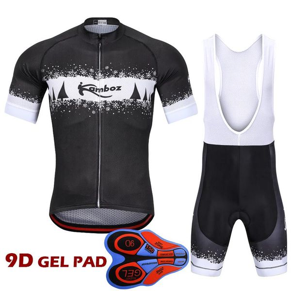

racing sets 2021 cycling clothing set summer short sleeve pro riding suit breathable jersey ropa ciclismo kit with 9d pad, Black;blue